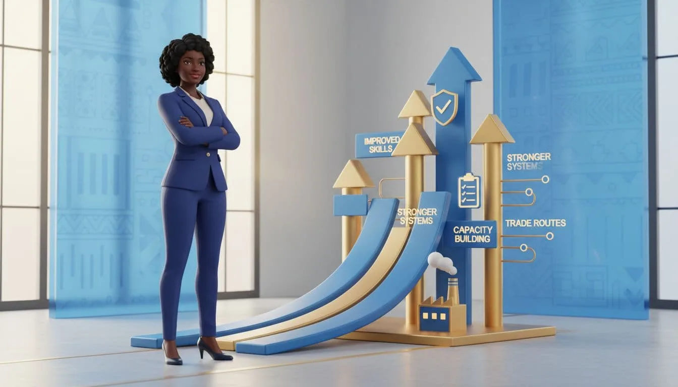 3D illustration of stronger food safety capacity and training outcomes in Africa