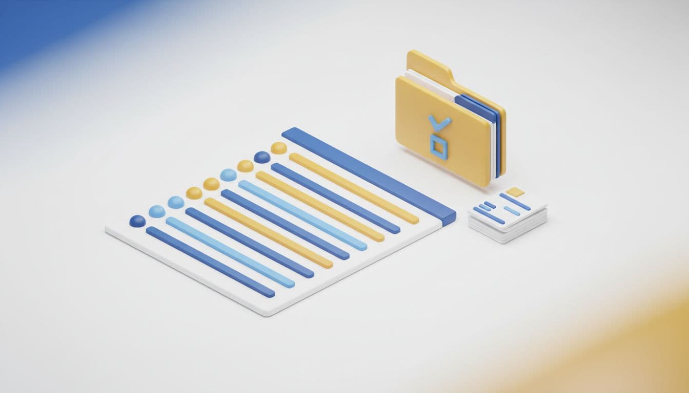 isometric-ten-product-codex-library-illustration-8a271cc5 find Codex texts online workflow showing a 3D 10-product Codex library with document rows, folders, and category markers in blue and gold.